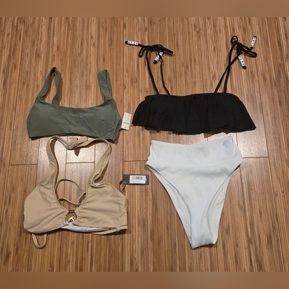 💚 NWT Aerie Swim and Pretty Little Thing Stylish Bikini Bundle - Picture 1 of 10